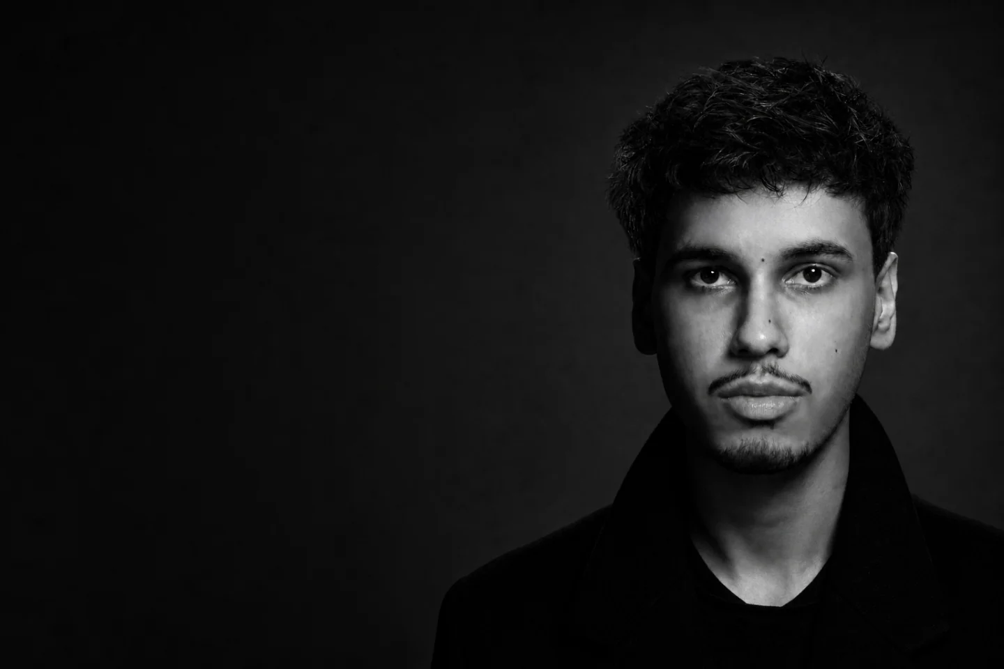 Black-and-white portrait of Gary Virk